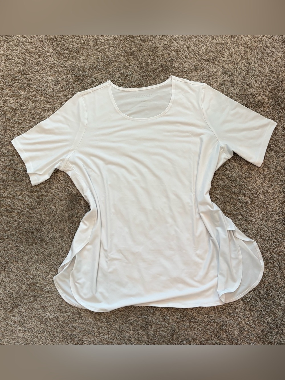 Susan Graver Modern Essentials White Side Slit Tunic Top Women’s XL NWOT